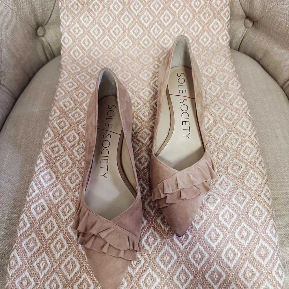 Sole Society Tan Flats Elegant Loafers - Picture 3 of 4